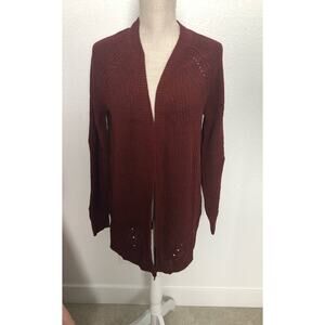 Love Ellie Rust Red Anna Pointelle Detail Cardigan - M
